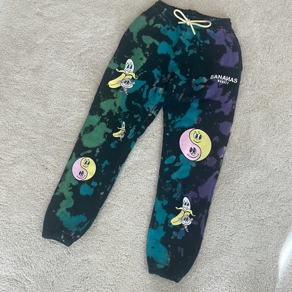 Bananas monkey tie dye sweatpants small - Picture 7 of 9